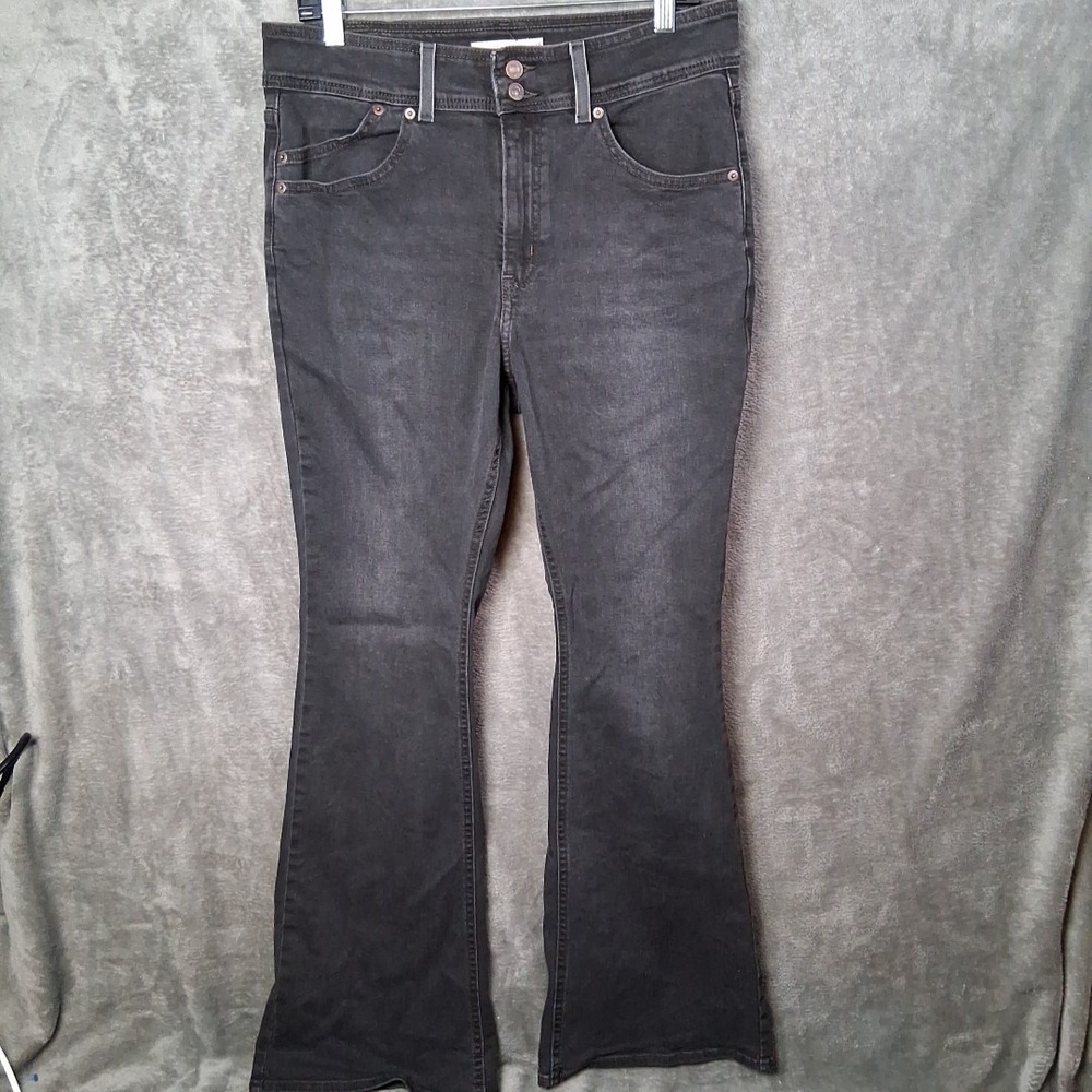 Levi's High-Rise Black Flare Jeans